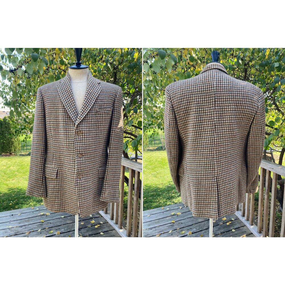 Size 40 BURTON x HARRIS TWEED Blazer Jacket Heavy Weight Sport Coat Vintage 50s